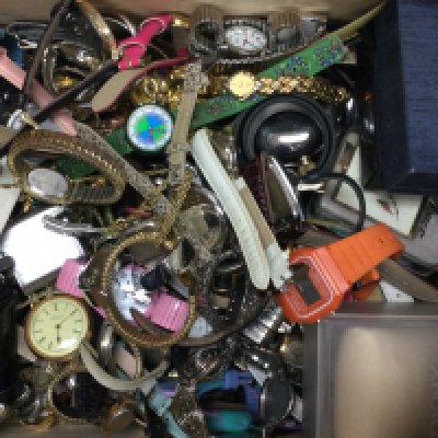 A box of mixed watches including DKNY, Sector 450, Sekonda etc