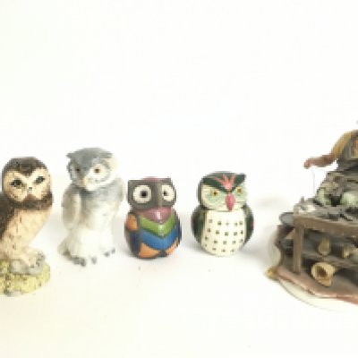 Owl figures including Royal Doulton, Nao etc and a Capodimonte figure. This lot cannot be posted- NO RESERVE