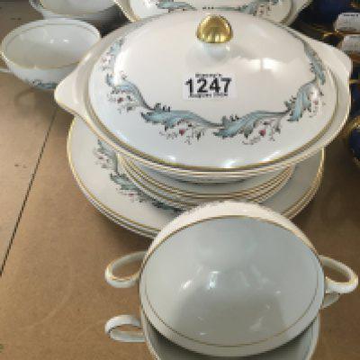 A part Myott set Oakwood including soup bowls tureens two dinner plates and side plates . NO RESERVE