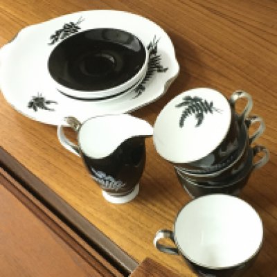 A Royal Albert Night and Day coffee set, this lot cannot be posted