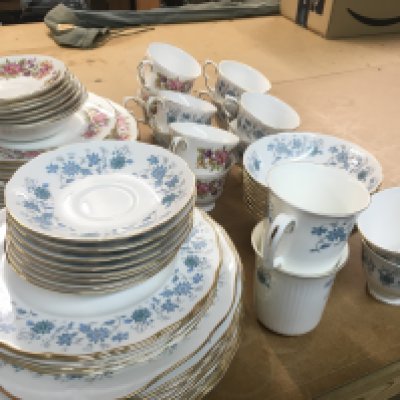 Colclough porcelain tea sets including plates, cups, saucers etc. This lot cannot be posted