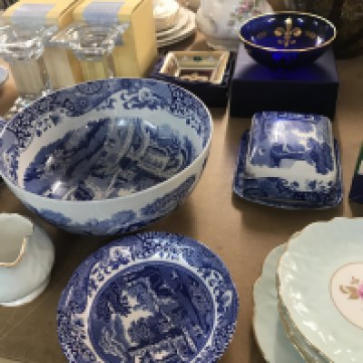 A collection of Spode Italian pattern ceramics Shelley cup and saucers a Japanese Katani part tea set etc. Postage D