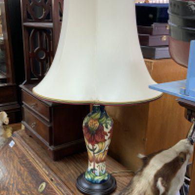 A Moorcroft pottery table lamp with shade, 63cm.