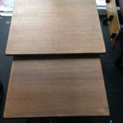 Two stackable tables. Largest on 56x44wx50h Postage D. NO RESERVE