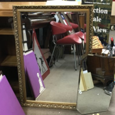 Two mirrors including one with a large gilt frame. Dimensions 71x102 & 35x55cm