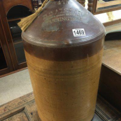 A large 19th century stoneware Trade Spirit barrel impressed marks 471 DC Alston Manningtree. Hight 61cm