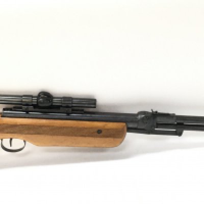A Relum Tornado scoped Air Rifle, made in Hungary. 114cm long. This lot cannot be posted
