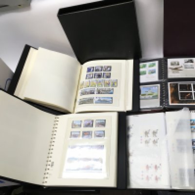 A large collection of stamps mainly second half of the 20th century. Lots of Channel Islands stamps, Elizabeth II and other albums of world stamps both used and unused. Three boxes total.
