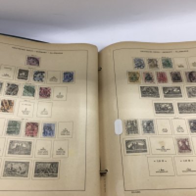 An album of German stamps containing prewar and unused stamps