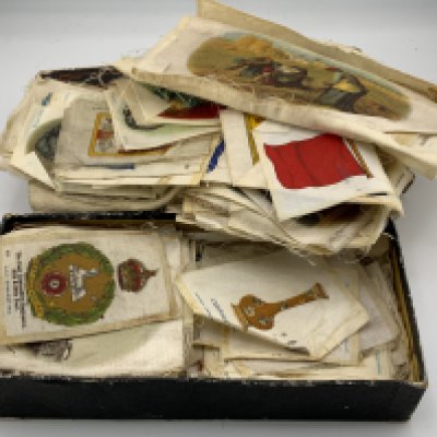 A small collection of cigarette silks.