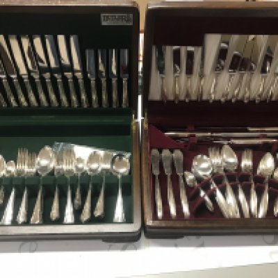 Two canteens of silver plate cutlery. Postage C