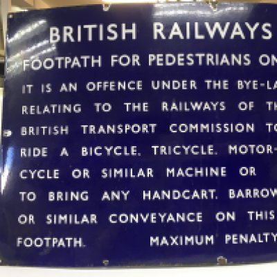 A large British Railways enamel sign, approx 76cm x 60cm. Shipping category D,