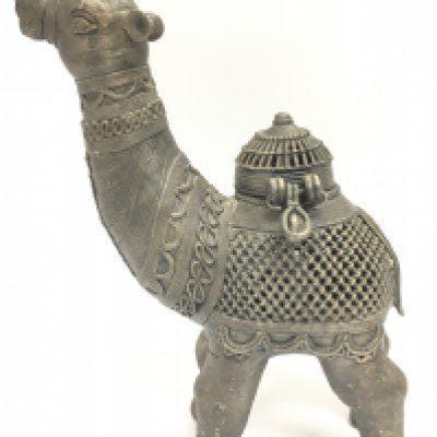 A bronze camel censor, 23cm tall. Postage category C