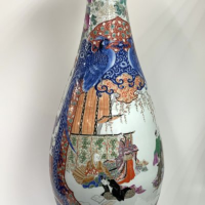 A large 19thC Japanese Imari floor vase. 84cm. Some restoration. (D). (Previously owned and from the estate of Sid James unfortunately no provenance).