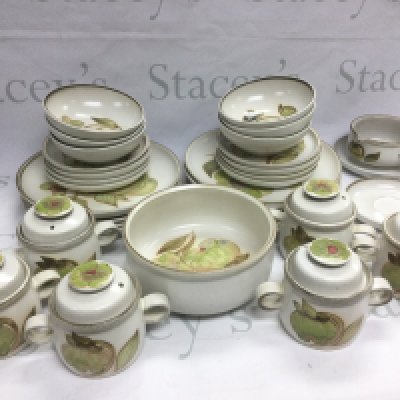 A Denby dinner service in troubadour pattern. Shipping category D. NO RESERVE