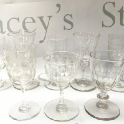 A collection of 19th century and later drinking glasses. Some small chips, This lot cannot be posted