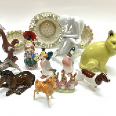 A small collection of Collectables figurines etc. including Beswick, Goebel, Belleek.
