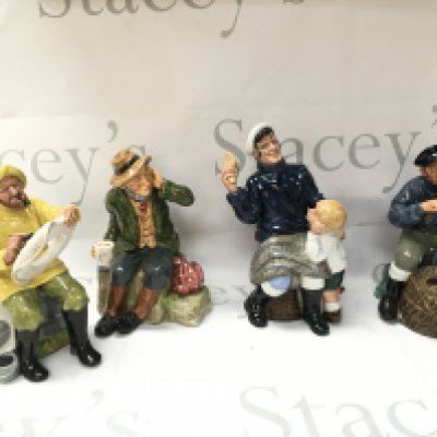 Royal Doulton figures including the lobster man, song of the sea, owd willum etc. no obvious damage or restoration