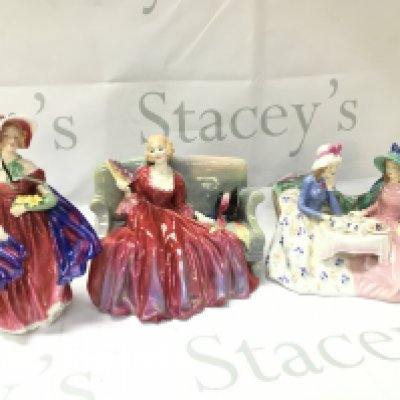 Royal Doulton figures including Lady April, Sweet & Twenty, Afternoon Tea. No obvious damage or restoration This lot cannot be posted.