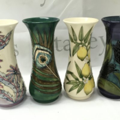 Moorcroft vases signed WM , no obvious damage or restoration
