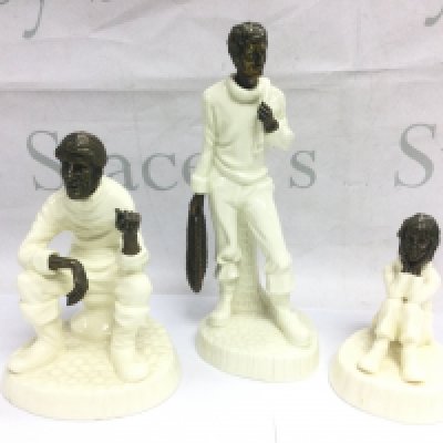 Three Minton porcelain figures comprising Spellbound, Traveller's Tales and The Fisherman, tallest approx 26cm. Shipping category D.