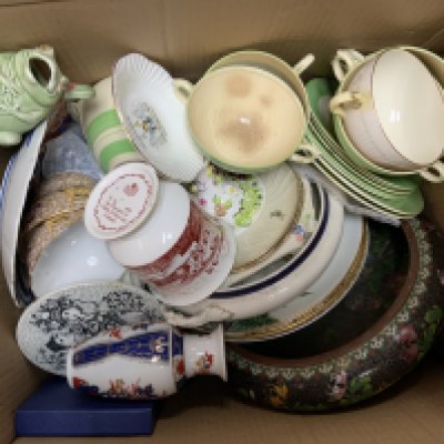 A large collection of good ceramics, 9 boxes. (D) .
