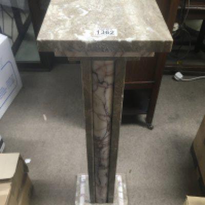 An Art Deco black and white marble pedestal. Approx 81 cm tall.