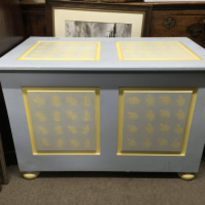 A hand painted trunk , 92cm wide 60cm tall.NO RESERVE