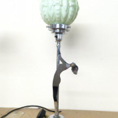 A 1930s chrome plated lady figure lamp. Postage category B