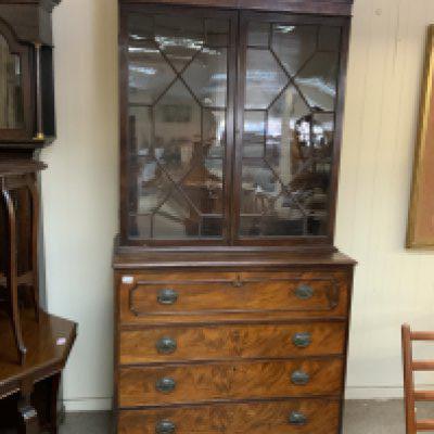 A mahogany secretaire bookcase. Shipping category D.