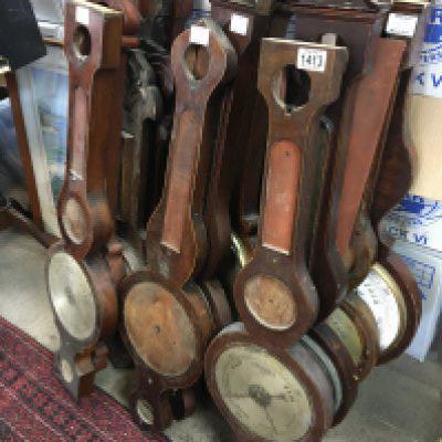 A collection of fourteen late George III and Victorian barometer cases for restoration sold without reserve.