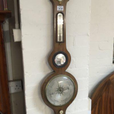 A late George III mahogany wall barometer. Maker J Winterhalter 99 Bishopsgate sold without reserve.
