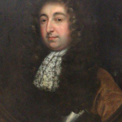 A framed oil painting Portrait of Lord Francis Howard Effingham. Possibly of the period late 17th Century. Lord Francis Howard Effingham born 1643 and died 1695. He was appointed Governor of Virginia. Unsigned in the style of Sir Peter Lely 97x83cm.