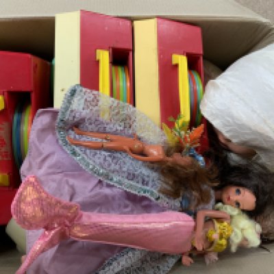 3 boxes of vintage toys etc.
