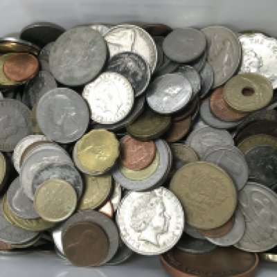 A collection of mixed world coins , postage category B