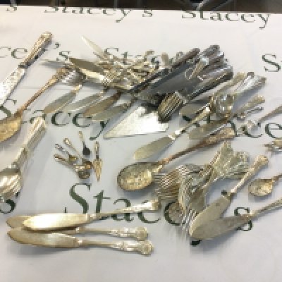 Silver plated cutlery including knives, forks, spoons etc. postage category B