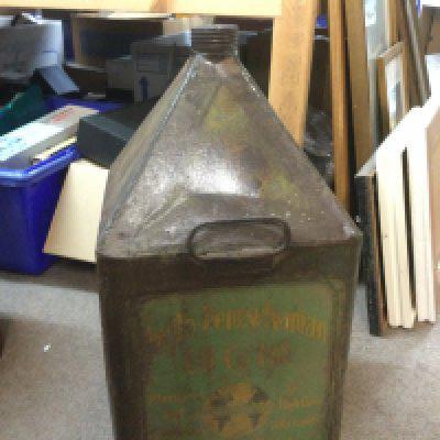 A rare vintage 5 gallon pyramid can for the Anglo Pennsylvania oil company Ltd. Shipping category D.