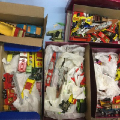 A collection of playworn Matchbox and other die cast vehicles plus playworn OO gauge railway items. Shipping category D.