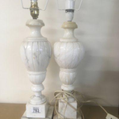 Two Alabaster side lamps .38 cm . NO RESERVE