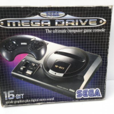 A boxed Sega MEGA DRIVE. 16 -bit console. Includes controller- power supply- cables and manual. No reserve