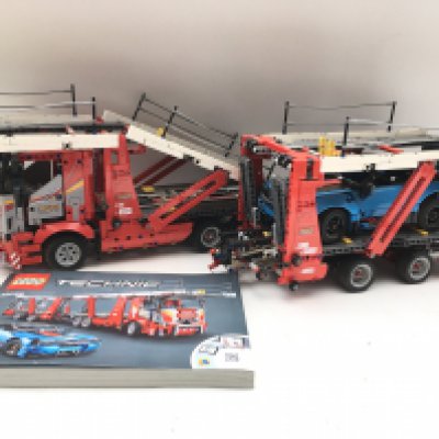 A Lego Technic Car Transporter With Manual #42098.