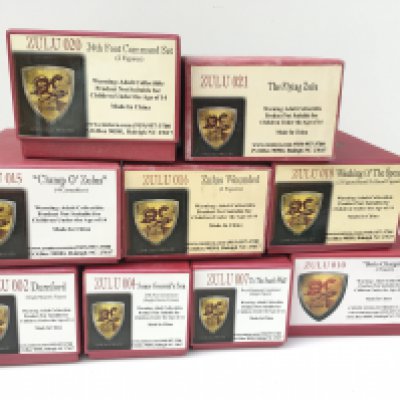 A collection of 9x boxed military figures by Conte Collectibles. Includes Zulu 002 004. 007. 010. 015. 016. 018. 020 and 021. No reserve