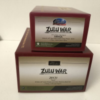 2x boxed Minature military models by Britain in the Zulu War series. Features 20131 Stuck and 50042C Wounded firing pistol. Ltd edition with certificate. No reserve