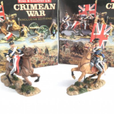 2 X Boxed King And Country Crimean Figures. A 17th Lancer Charging With Lance And aA 17th Lancer Flag Bearer.