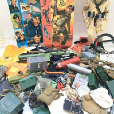 A Collection of Action Man Accessories Including A Deep Sea Diver and Empty Boxes. No Reserve.