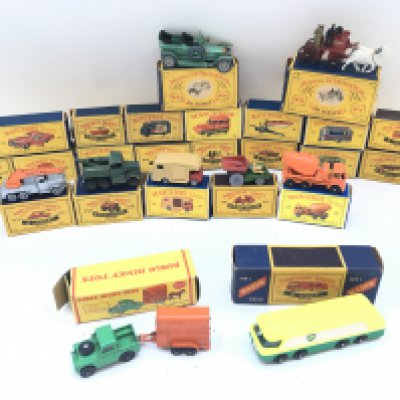 A Collection of Vintage Boxed Matchbox Vehicles. Boxes and Vehicles In Various States. Some In Wrong Boxes. 2 Empty Boxes.