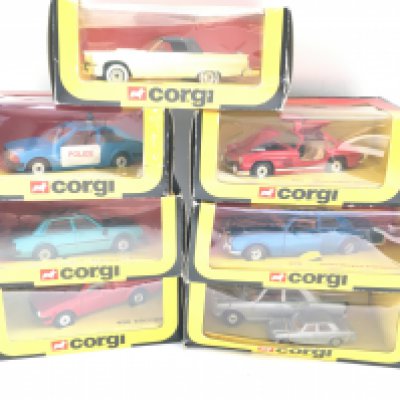 7 X Boxed Corgi Cars. Including A Ford Thunderbird. Ford Escorts. Rolls-Royce Etc.