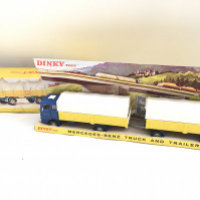 A Boxed Dinky Mercedes-Benz Truck And Trailer #917. Box Is Worn.