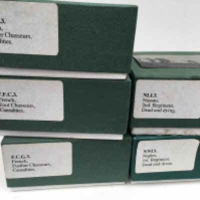 5x boxed Minature military models by Frontline Figures featuring FGC3 x3. NLI3 and NNI3. All are casualties.
