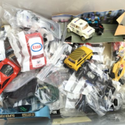 A Box Containing A Collection of Scalextric Cars. Ideal For Spares And Repairs.